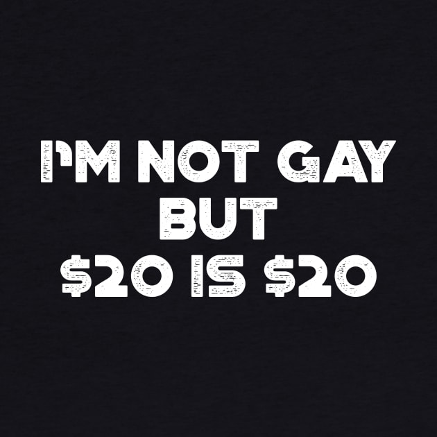 I'm Not Gay But $20 is $20 White Funny by truffela